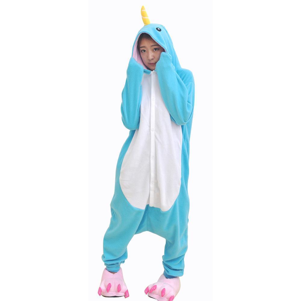 Narwhal Kigurumi Onesie Hoodie Pajamas Adult Animal Costume