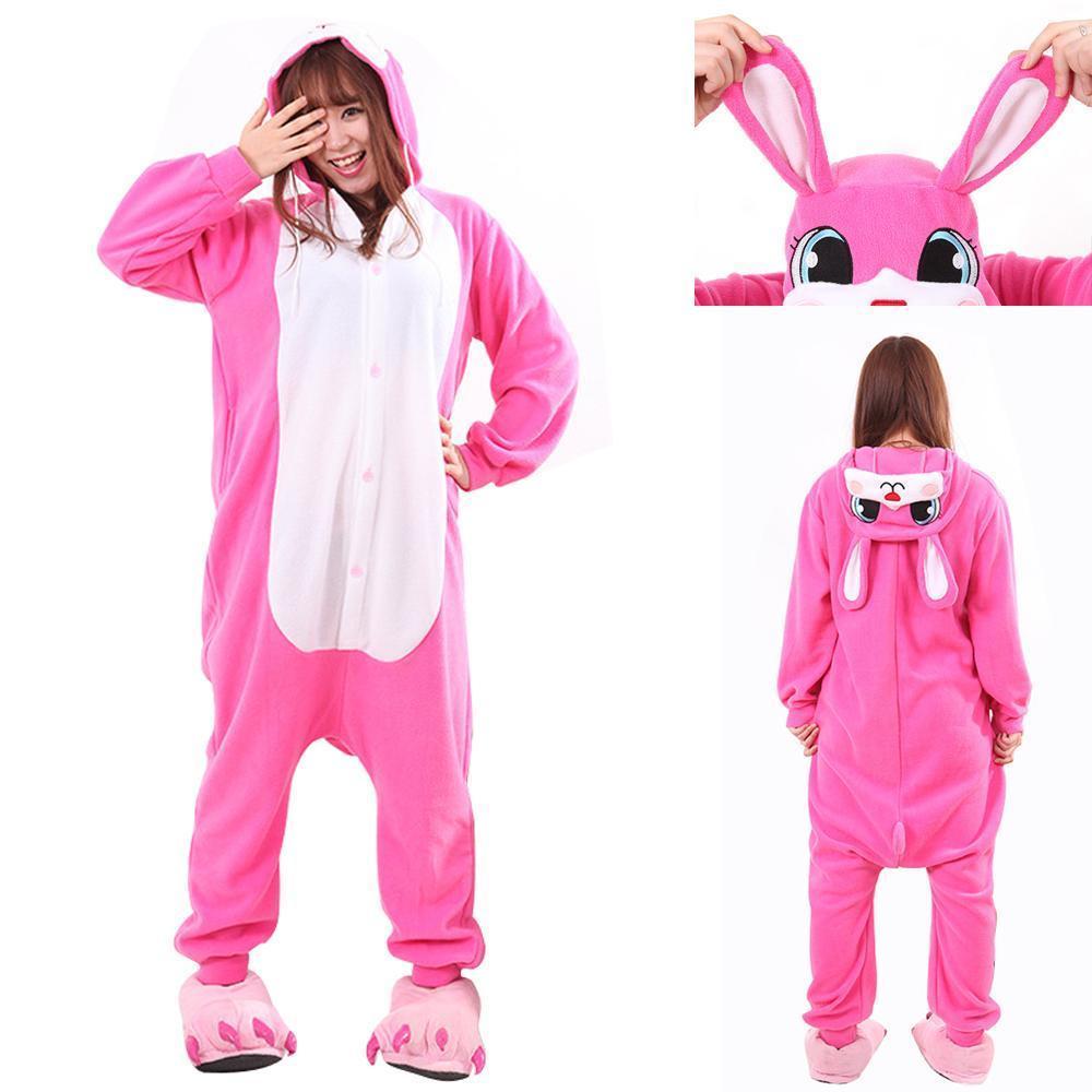Shop Sale Cheap Adult Easter Bunny Rabbit Kigurumi Onesie Warm Hoodie Costume Pajamas-NKCOS