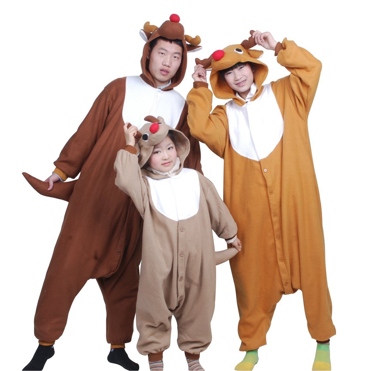 Reindeer Deer Cartoon Animal Kigurumi Onesie Pajama Costume-PajamasFun
