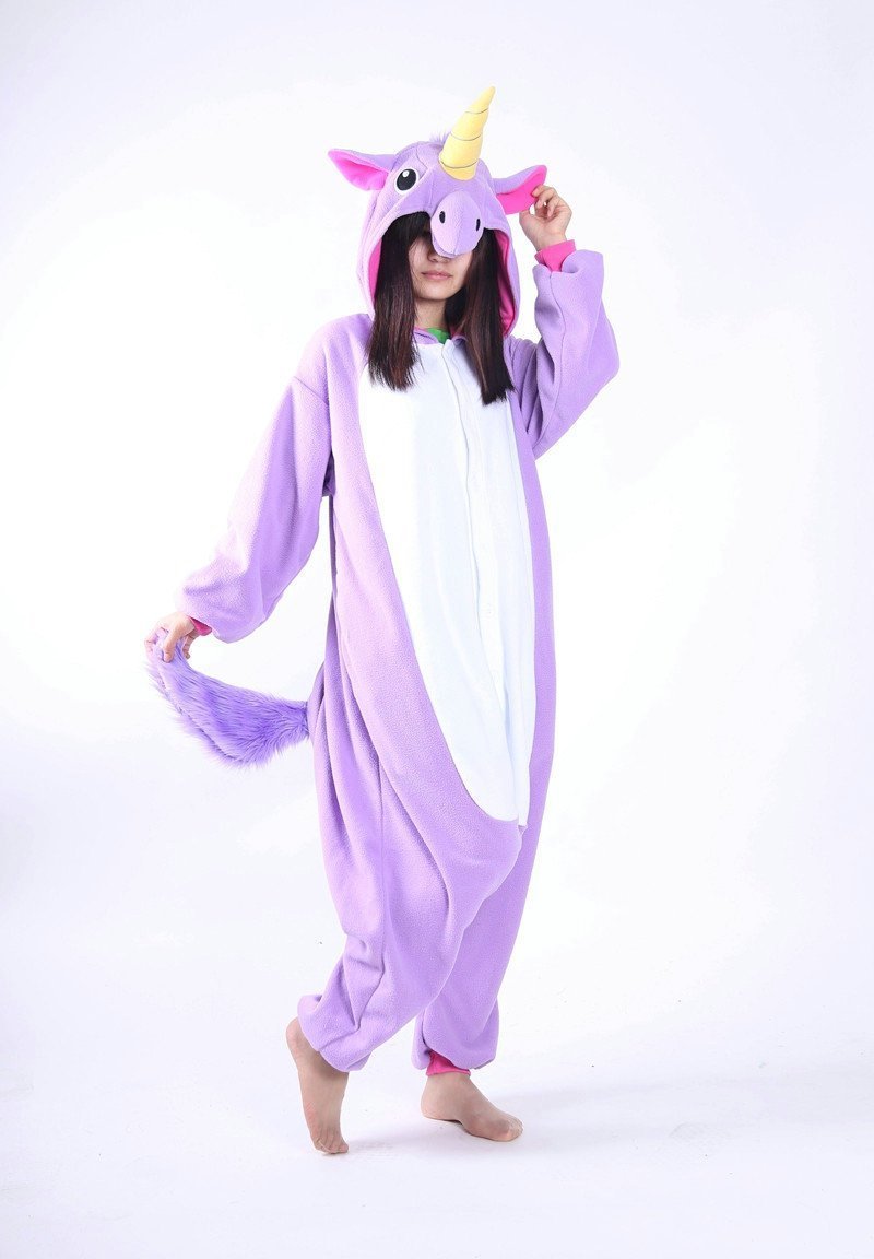 Purple Unicorn Onesie Kigurumi Pajama Hoodie Cosplay Costume