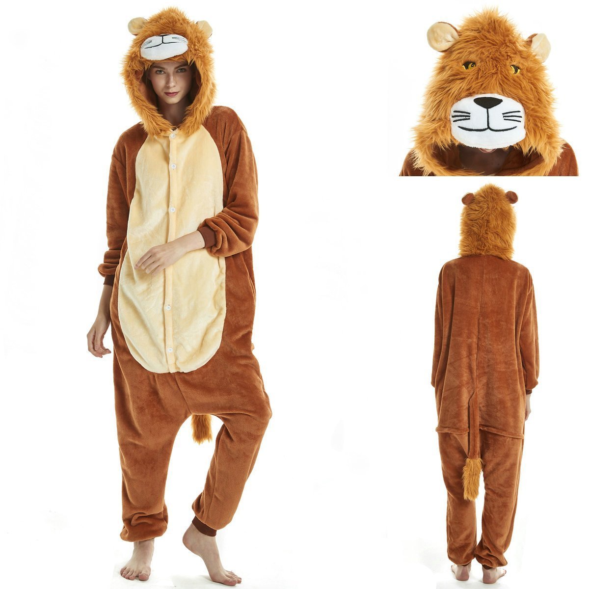 Lion Kigurumi Onesies Pajamas For Adult Cosplay Costumes for Women Men