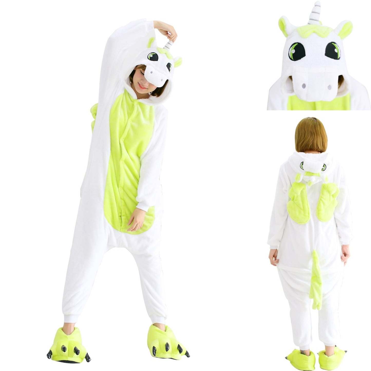 Shop Sale Cheap Green Unicorn Pegasus Kigurumi Adult Onesies Costume Pajamas-NKCOS
