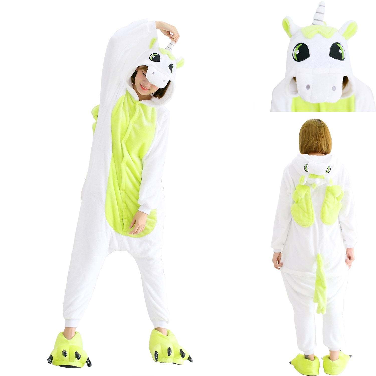 Shop Sale Cheap Green Unicorn Pegasus Kigurumi Adult Onesies Costume Pajamas-NKCOS