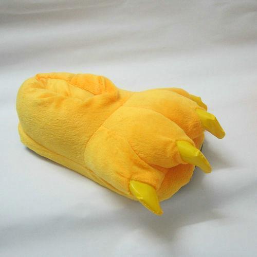 Unisex Animal Pokémon Costumes yellow cosplay Kigurumi fleece slippers shoes