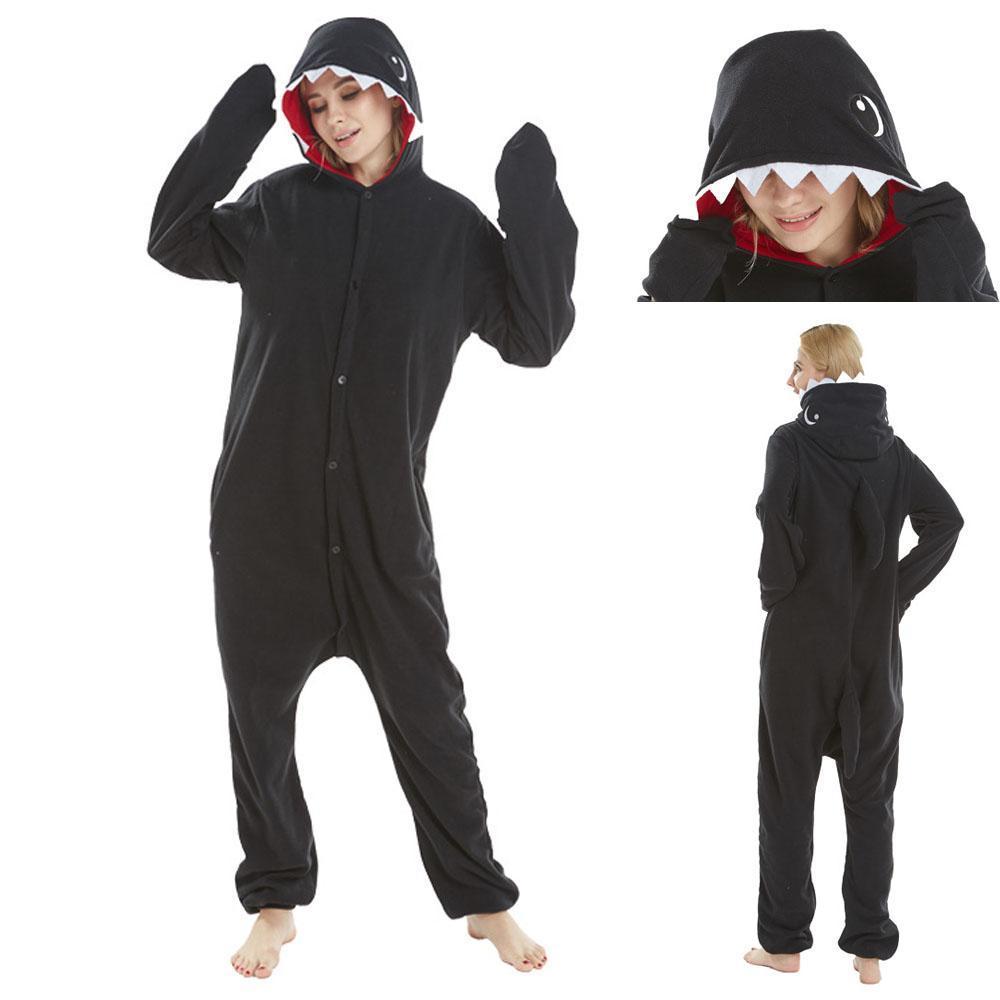 Dark Shark Animal Kigurumi Onesies Pajamas For Adult