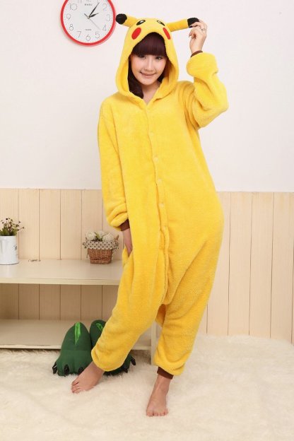 Pokemon Pikachu Kigurumi Animal Onesies Pajamas Costume