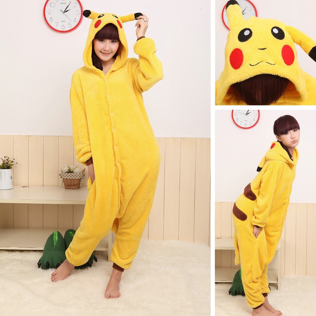 Pokemon Pikachu Kigurumi Animal Onesies Pajamas Costume-Pajamasbuy