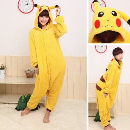 Pokemon Pikachu Kigurumi Animal Onesies Pajamas Costume-Pajamasbuy