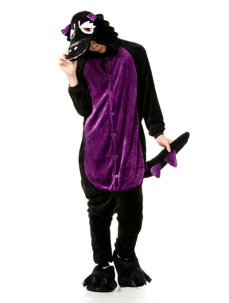 Black Dragon Adult Animal Kigurumi Oneises Costume Pajamas