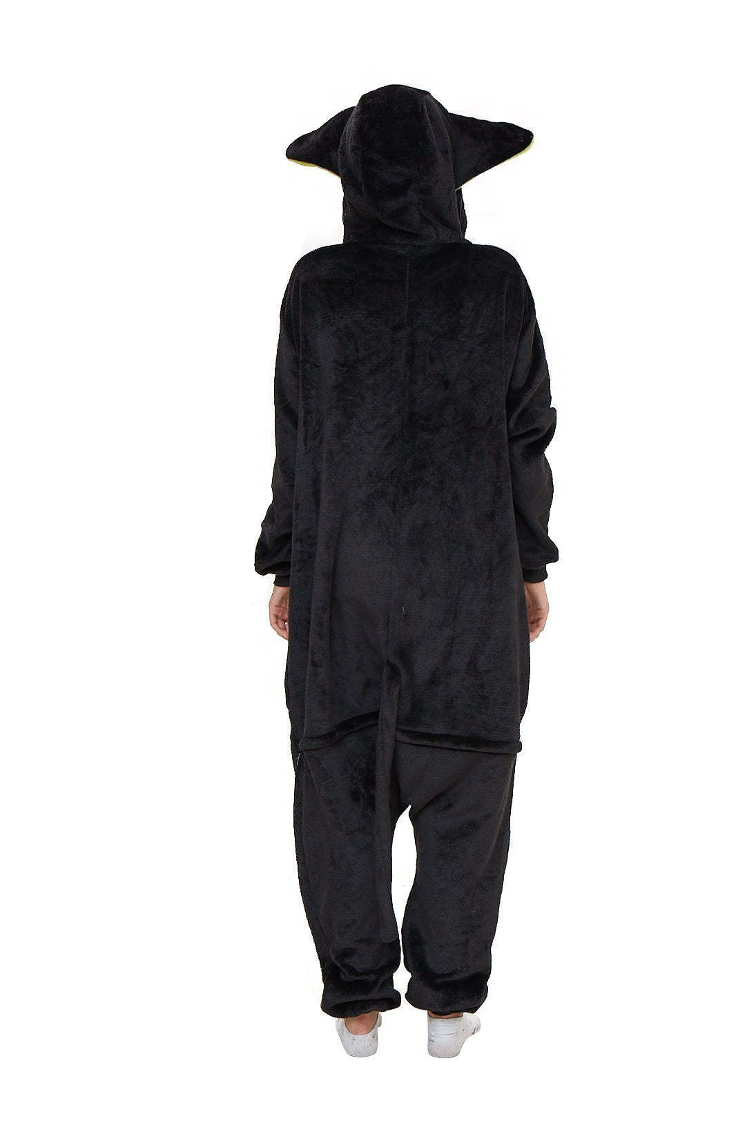 Cat Pajamas Kigurumi Onesie Cartoon Black Flannel Jumpsuit Kigurumi Costumes