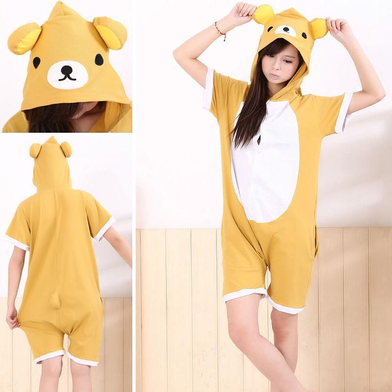 Shop Sale Cheap Rilakkuma Pajamas Animal Onesie Hoodie Kigurumi Short Sleeve Costume-NKCOS
