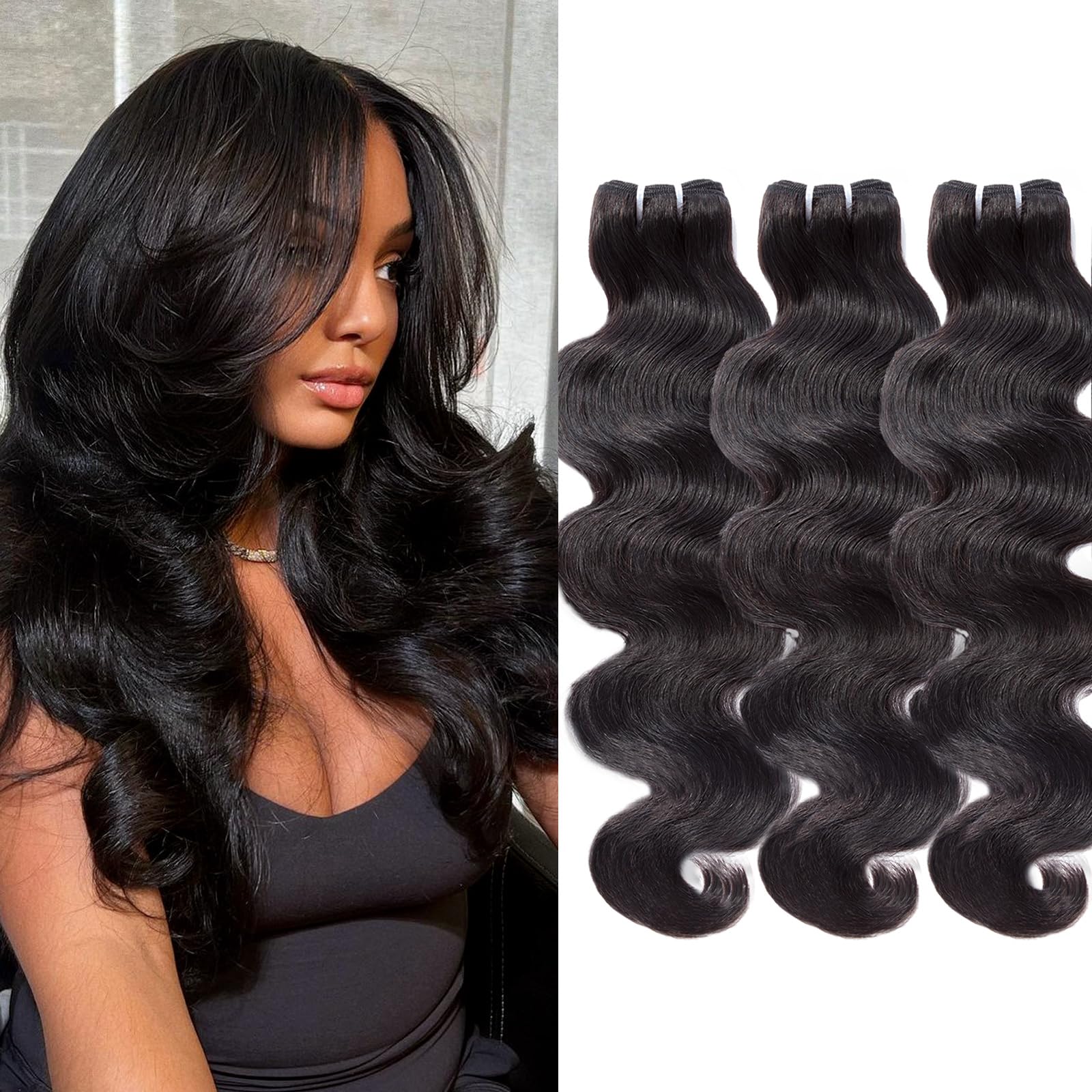 Straight /Body Wave/Deep Wave/Kinky Curly Quick Weave | 100% Human Hair Bundles | Budget Friendly 10A Grade Brazilian Virgin 100% Human Hair  Sew in/Glue in Viral Hair Bundles