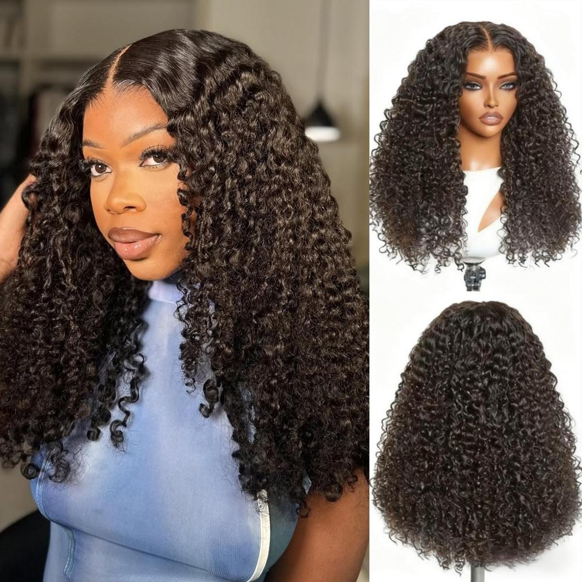[Wequeen] 5x5 HD Lace Closure Wig Messy Curly Bohemian Curly Flowy Boho Vibes Glueless Pre Cut Beginner Friendly Hair Breathable Cap Natural Look