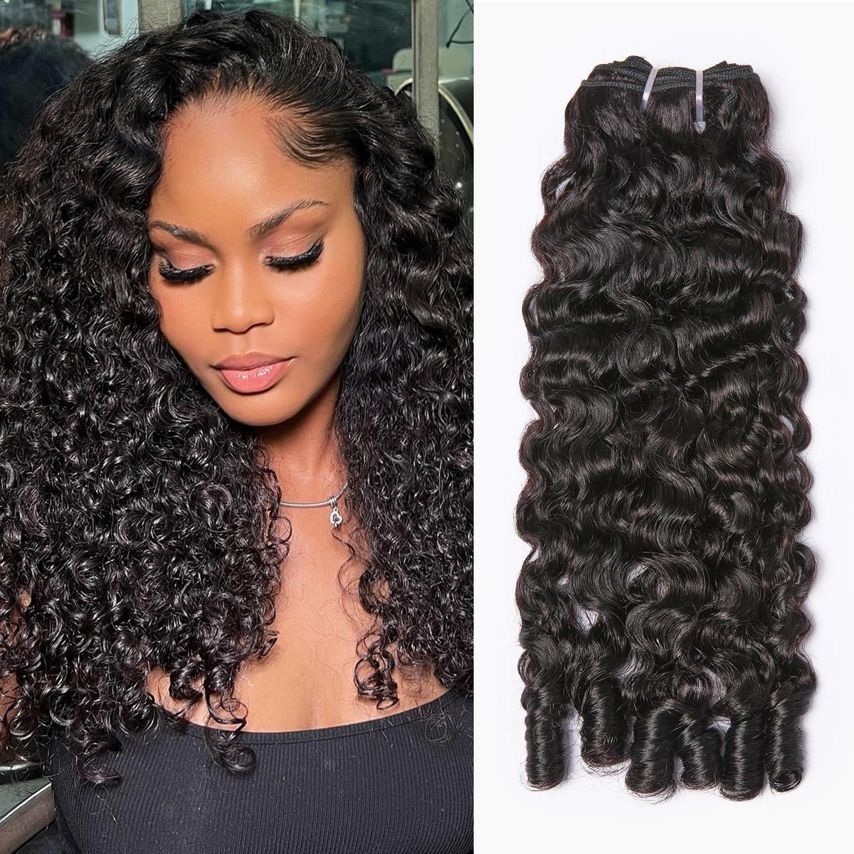 Easy Blend Burmese Curly Human Hair Bundles | Natural Black #1B | 14–26 Inch | Affordable, Long-Lasting, Soft & Bouncy Curls