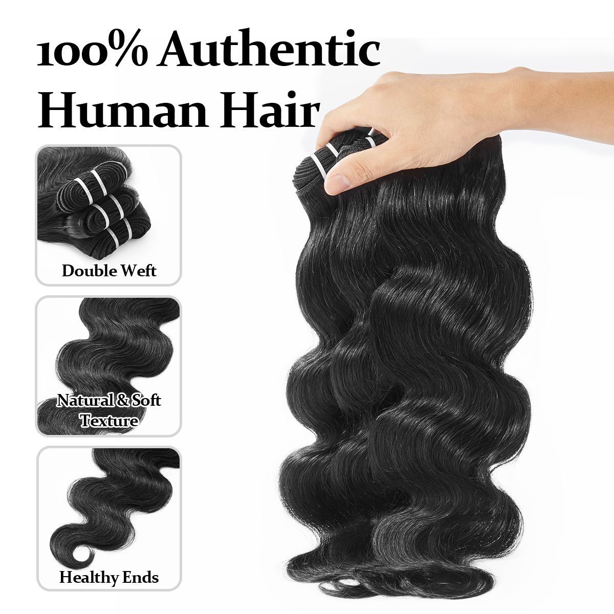 Straight /Body Wave/Deep Wave/Kinky Curly Quick Weave | 100% Human Hair Bundles | Budget Friendly 10A Grade Brazilian Virgin 100% Human Hair Sew in/Glue in Viral Hair Bundles
