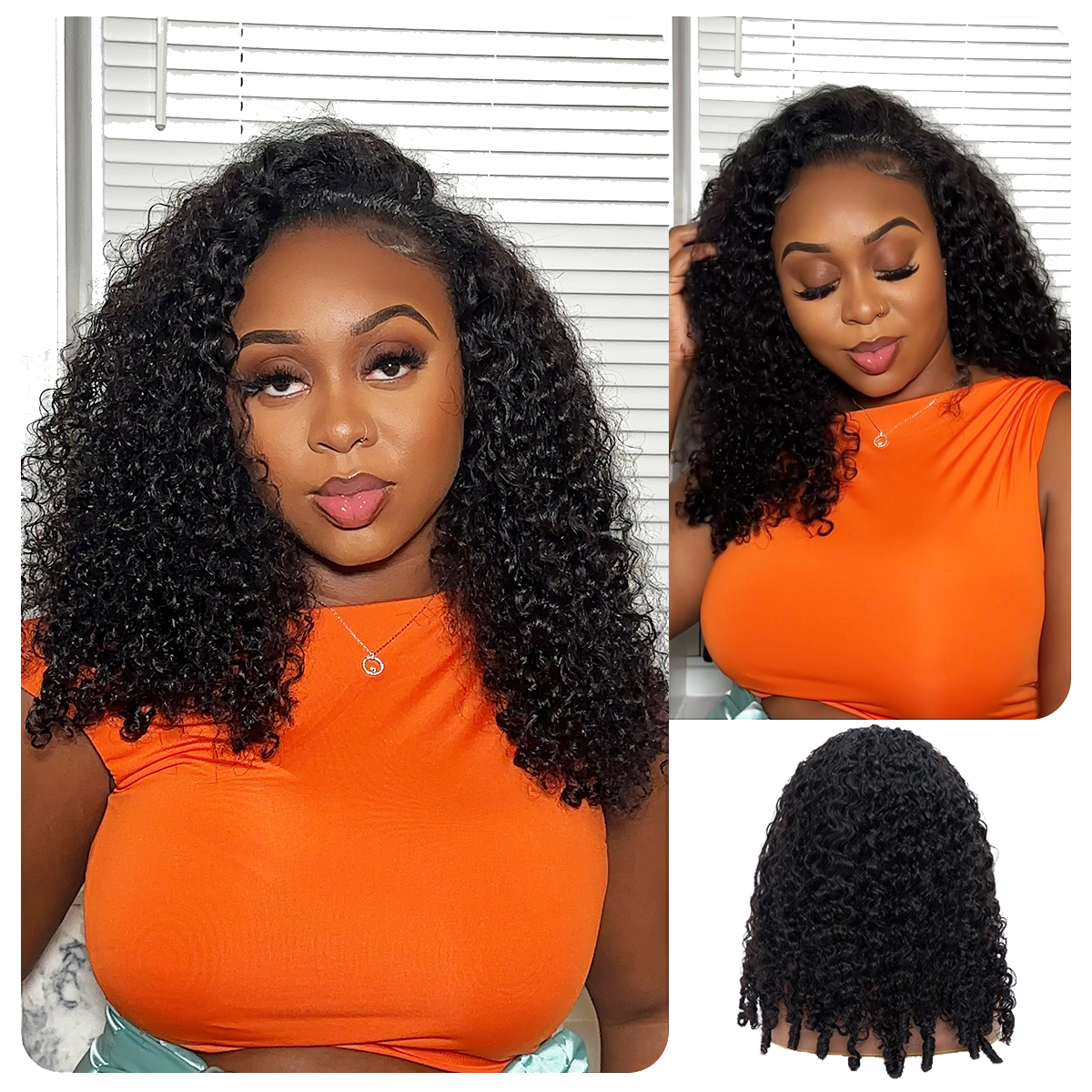 Burmese Curly Half Wig Glueless Blending Braids Human Hair Natural Volume Seamless Blend Realistic Hairline Adjustable Fit 18 22 Inch