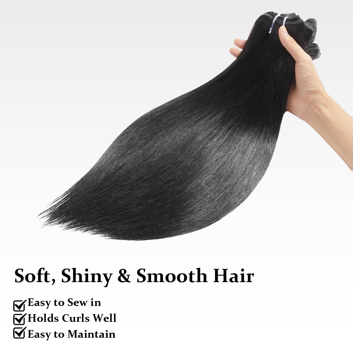 Straight Quick Weave | 100% Human Hair Bundles | Budget Friendly 10A Grade Brazilian Virgin 100% Human Hair Sew in/Glue in Viral Hair Bundles