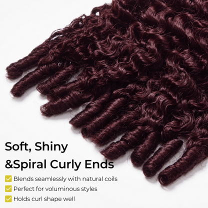 [Copy]#99J Burgundy Burmese Curly Hair Bundles Easy Blend Brazilian Human Hair for Sew in Quick Weave