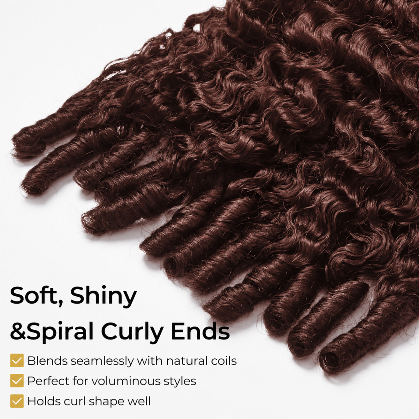 #33 Auburn Brown Burmese Curly Hair Bundles Easy Blend Brazilian Human Hair for Sew in Quick Weave