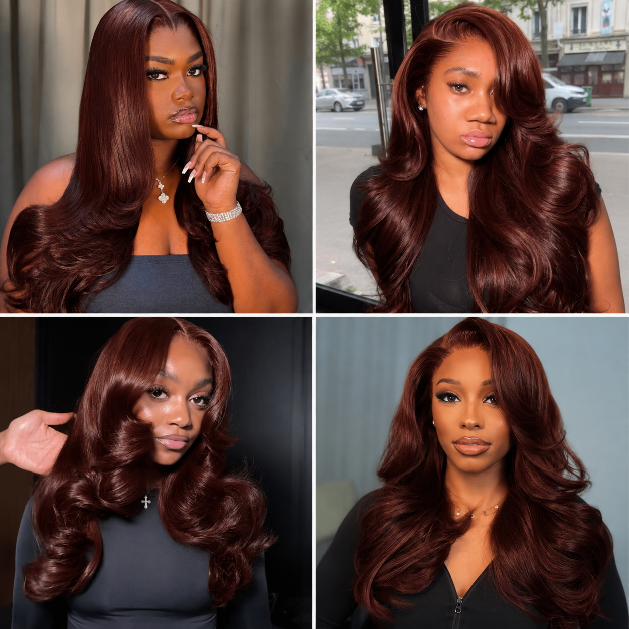 #33 Auburn Brown Body Wave Hair Bundles Brazilian Human Hair for Sew in Quick Weave