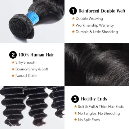 Loose Deep Wave Hair Bundles Virgin Brazilian Human Hair for Sew in Quick Weave