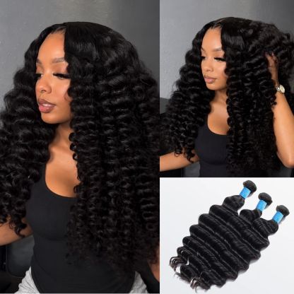 Loose Deep Wave Hair Bundles Virgin Brazilian Human Hair for Sew in Quick Weave