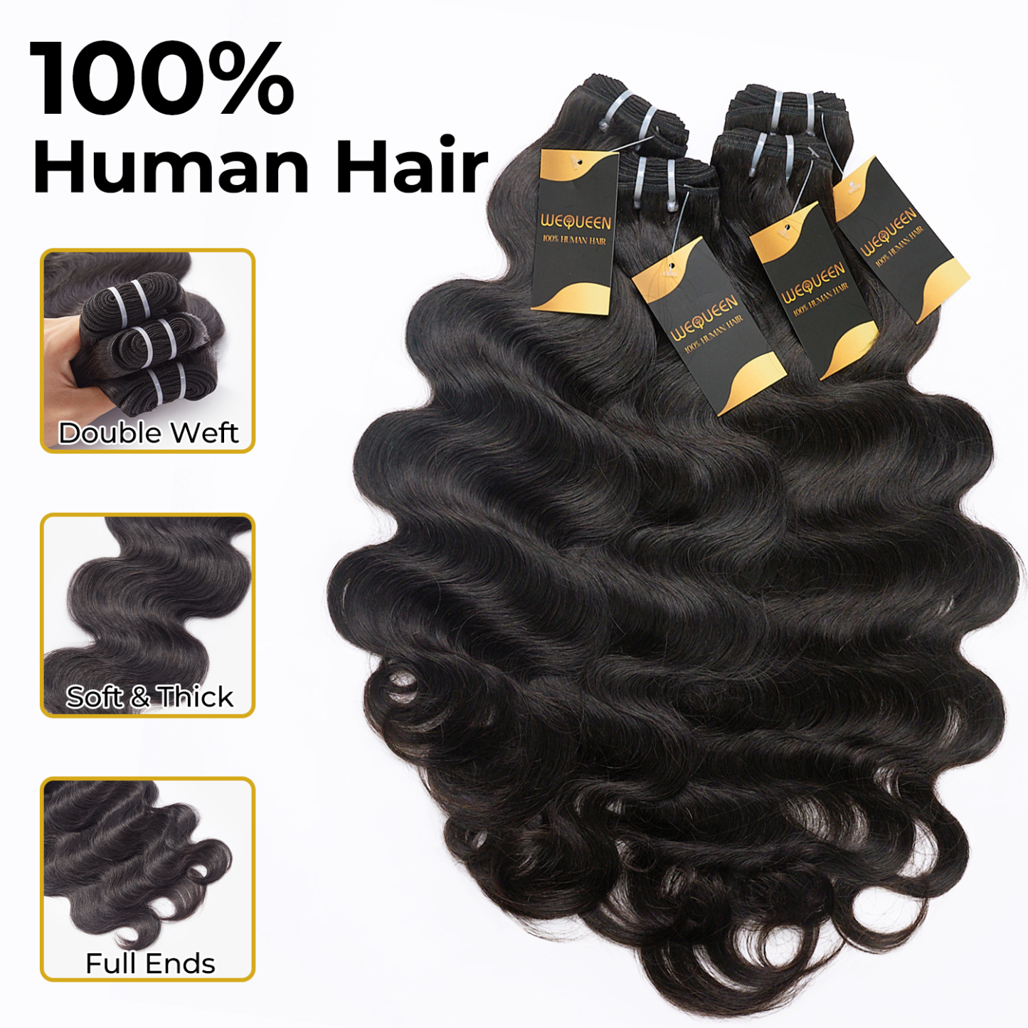 #1B&613 Peekaboo Highlight Hair Bundles Body Wave Brazilian Human Hair for Sew in Quick Weave