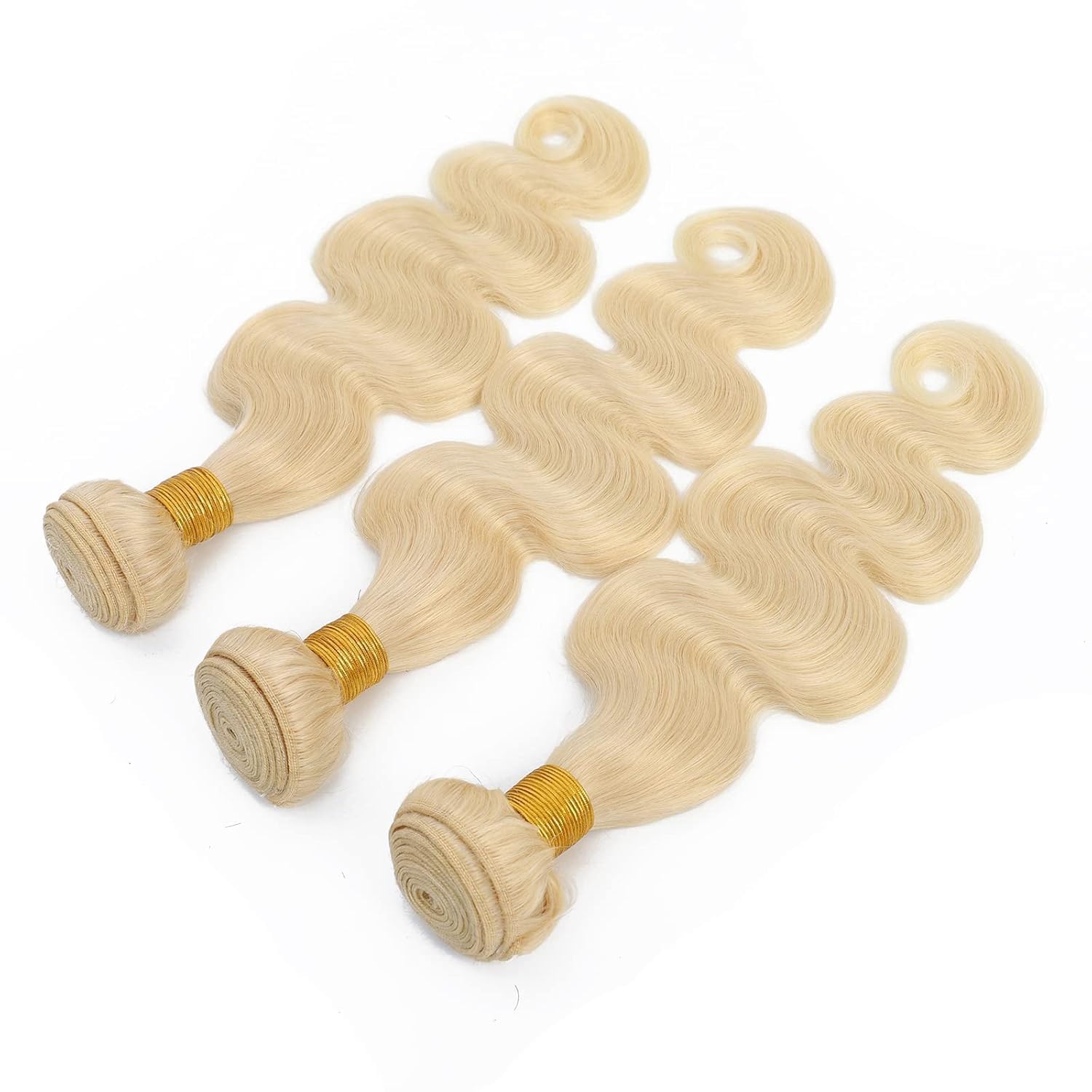 613 Body Wave 3Bundles Human Hair 14-30Inch, 100% Unprocessed 10A Brazilian Human Hair Bundles, Double Weft Body Wave Bundles, 613 Color Wet and Wavy Hair Extensions