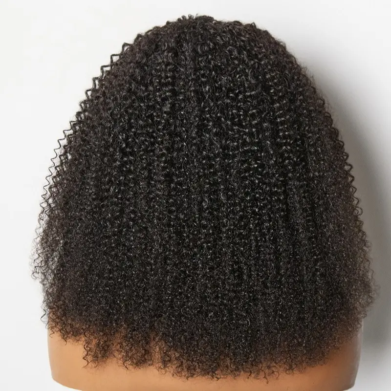 [Wequeen] Kinky Curly Half Wig Glueless Blending Fulani Braids Human Hair Natural Volume Seamless Blend Realistic Hairline Adjustable Fit 18 22 Inch