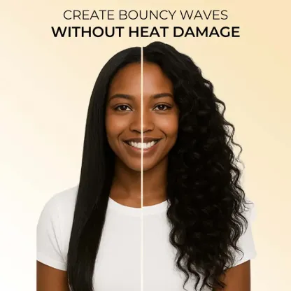 Body Wave Bundles with Free Flexi Rods | 10A Brazilian Virgin Human Hair for Easy Heatless Overnight Curls Sew in/Glue in