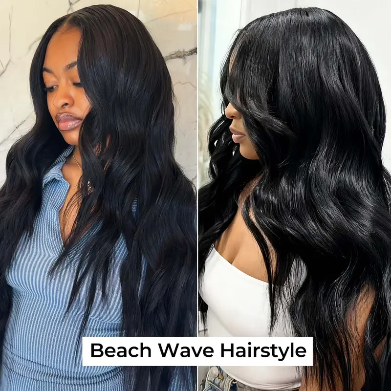 Body Wave Bundles with Free Flexi Rods | 10A Brazilian Virgin Human Hair for Easy Heatless Overnight Curls Sew in/Glue in