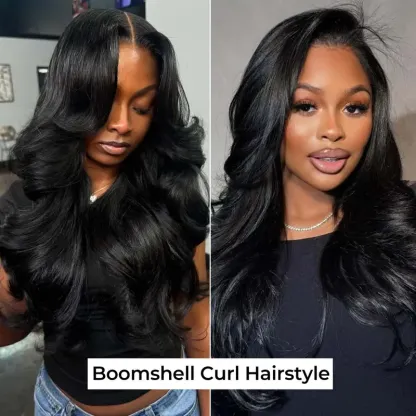 Body Wave Bundles with Free Flexi Rods | 10A Brazilian Virgin Human Hair for Easy Heatless Overnight Curls Sew in/Glue in