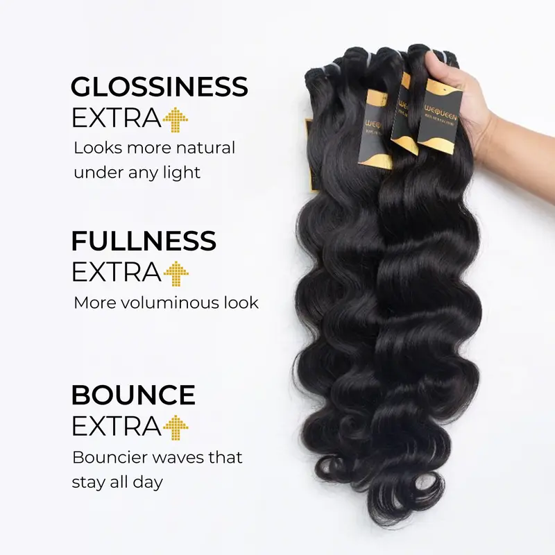 [Wequeen] Layer Cut Look 10A Brazilian Body Wave Straight Hair Bundles 3/4pcs Affordable Human Hair for Sew In, Quick Weave & Closure Behind Hairline
