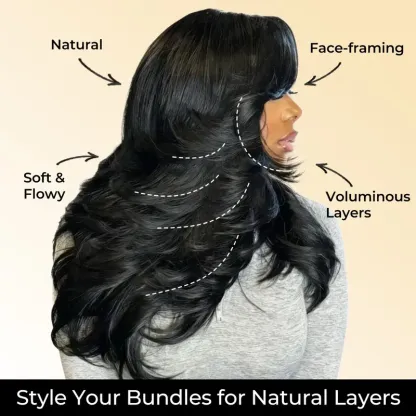 [Wequeen] Layer Cut Look 10A Brazilian Body Wave Straight Hair Bundles 3/4pcs Affordable Human Hair for Sew In, Quick Weave & Closure Behind Hairline