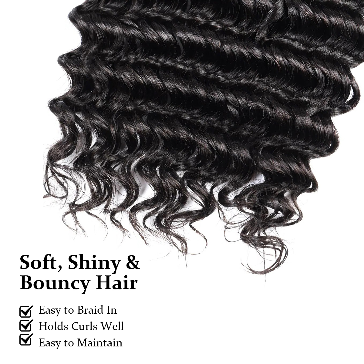  Boho Braids Deep Wave 12A Grade Salon Quality 100% Brazilian Virgin Hair Human Bulk Braiding Deep Wave 16"-24" For Trendy In Summer