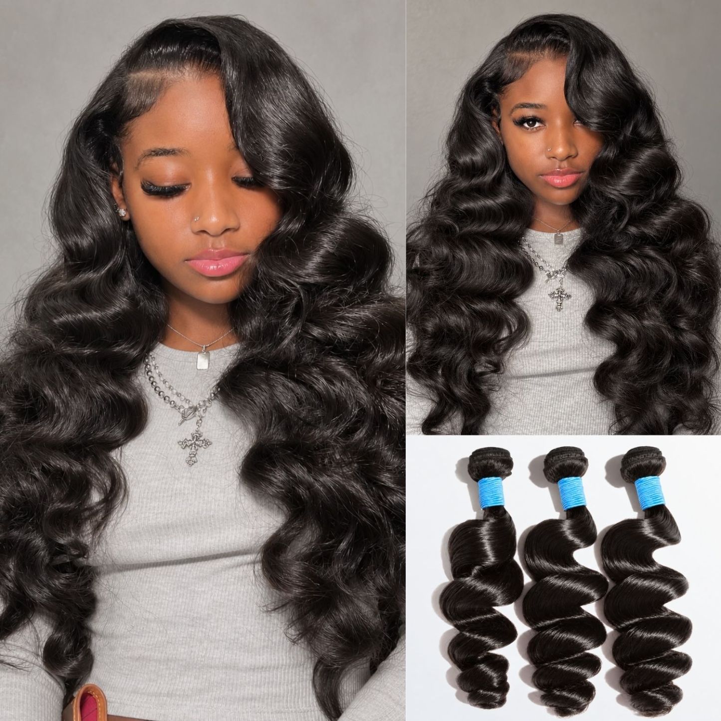 Loose Wave Hair Bundles Virgin Brazilian Human Hair Wand Curls for Sew in Quick Weave