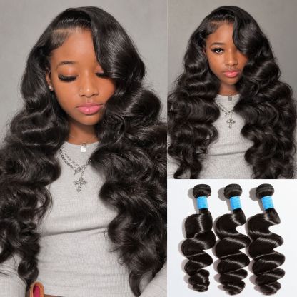 Loose Wave Hair Bundles Virgin Brazilian Human Hair Wand Curls for Sew in Quick Weave