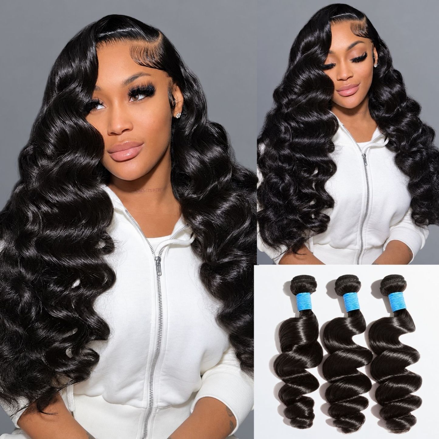 Loose Wave Hair Bundles Virgin Brazilian Human Hair Wand Curls for Sew in Quick Weave