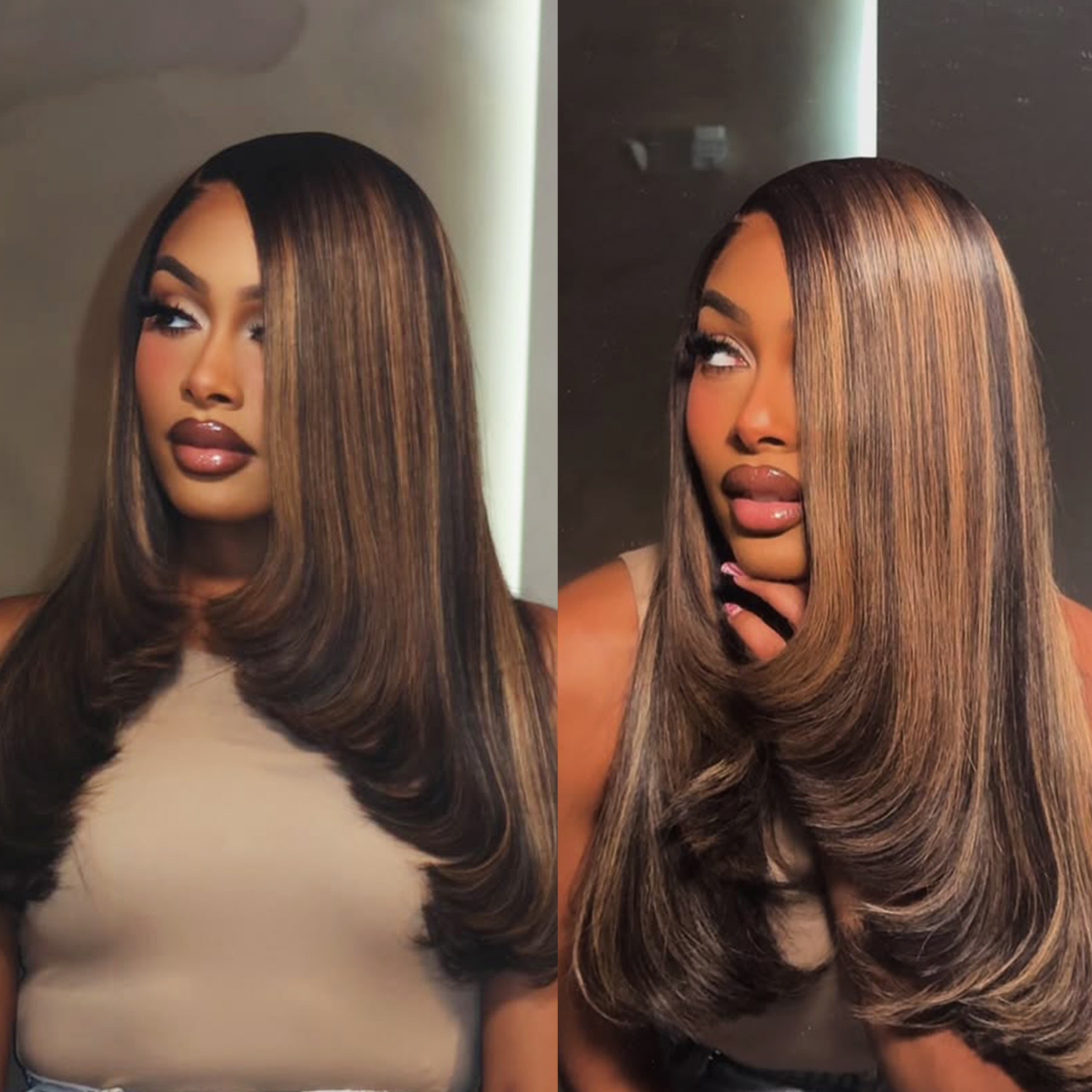 #1B&T1B/P4/27 Peekaboo Highlight Hair Bundles Body Wave Brazilian Human Hair for Sew in Quick Weave