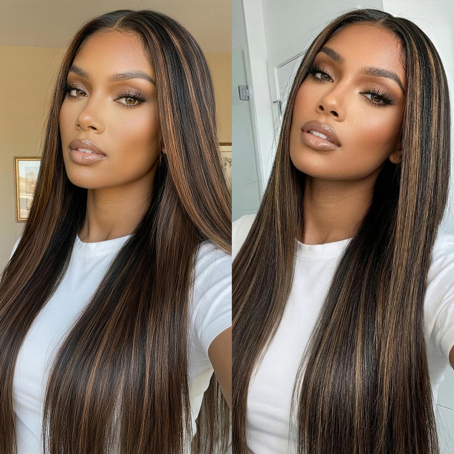 #1B&FB30 Peekaboo Highlight Hair Bundles Body Wave Brazilian Human Hair for Sew in Quick Weave