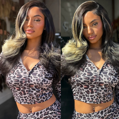 #1B&613 Peekaboo Highlight Hair Bundles Body Wave Brazilian Human Hair for Sew in Quick Weave