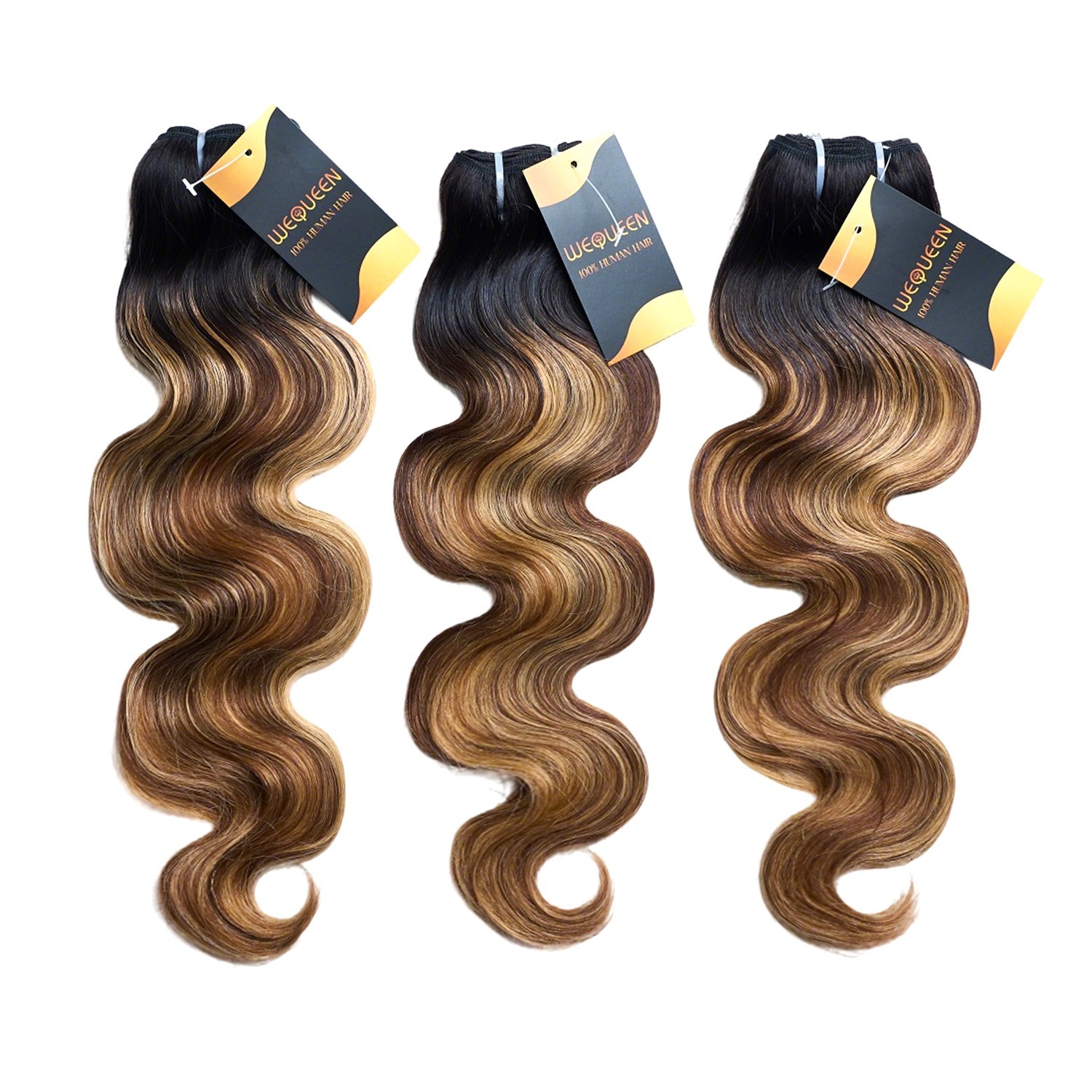 Blonde Brown Highlight #T1B/P4/27 Body Wave | 100% Human Hair Bundles | Budget Friendly 10A Grade Brazilian Virgin 100% Human Hair Quick Weave Sew in/Glue in Viral Hair Bundles