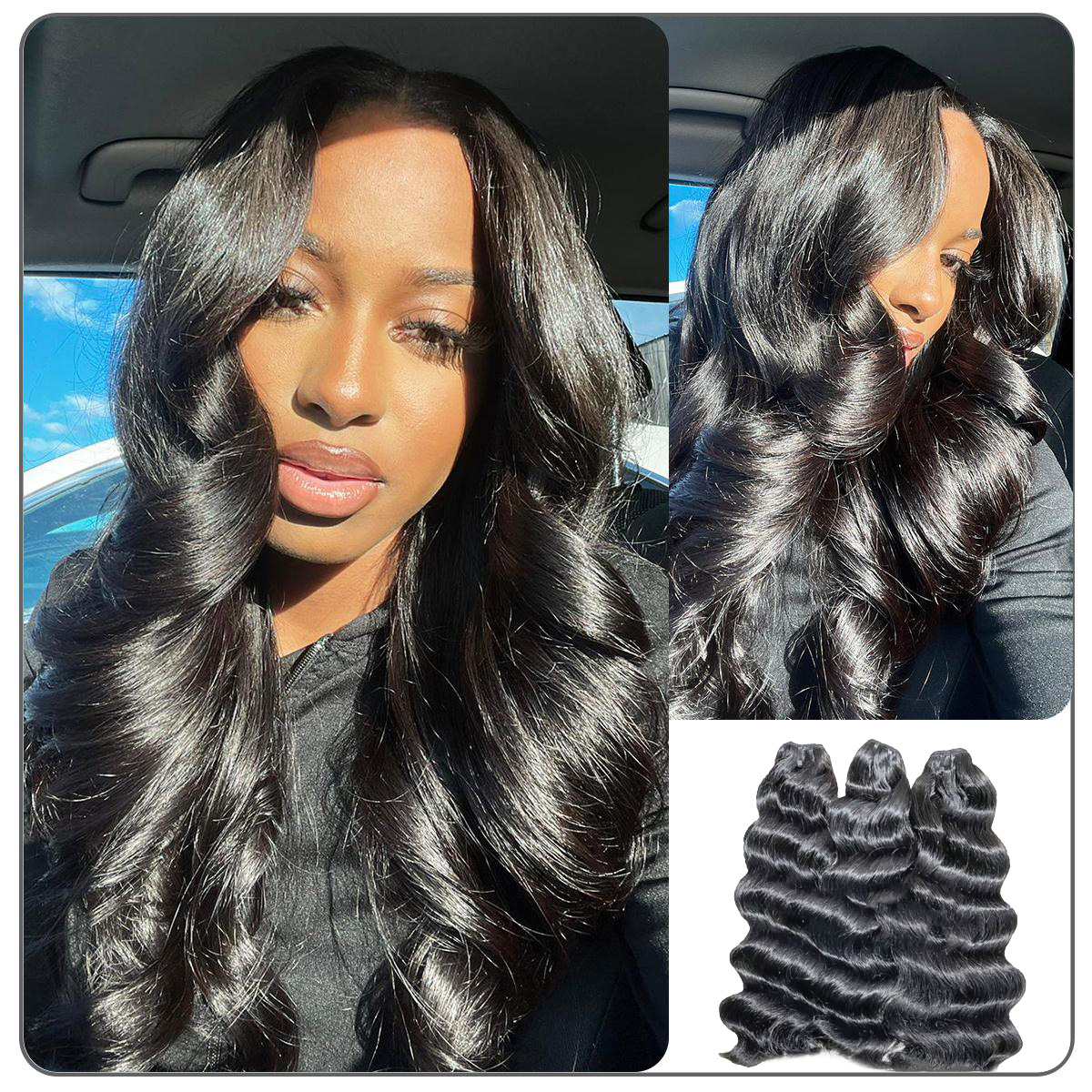 [Wequeen] Budget Friendly 10A Grade Brazilian Virgin 100% Human Hair Ocean Wave Quick Weave Sew in/Glue in Viral Hair Bundles