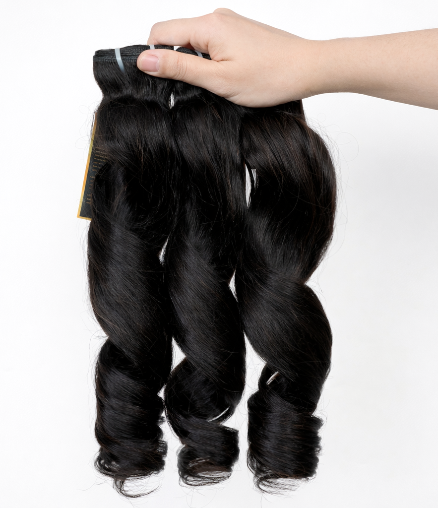 Yaki Loose Human Hair Bundles Natural Blowout Texture for Flipover Sew In Quick Weave