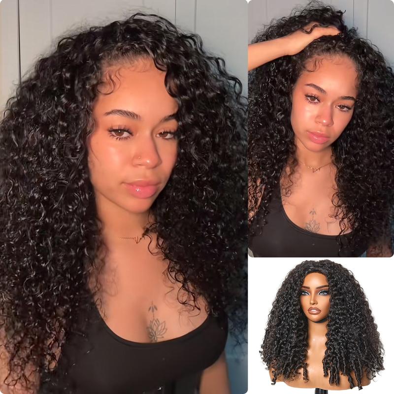 Burmese Curly Half Wig Glueless Blending Braids Human Hair Natural Volume Seamless Blend Realistic Hairline Adjustable Fit 18 22 Inch