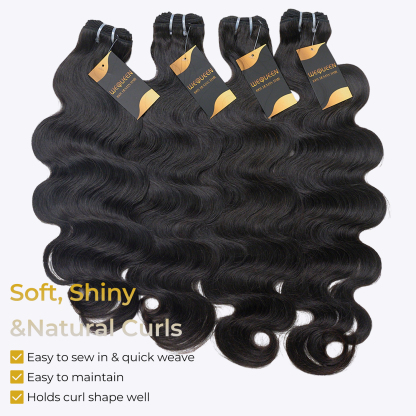 Body Wave Bundles | 12–36”Human Hair | Natural Black #1B | Soft Texture & Effortless Waves