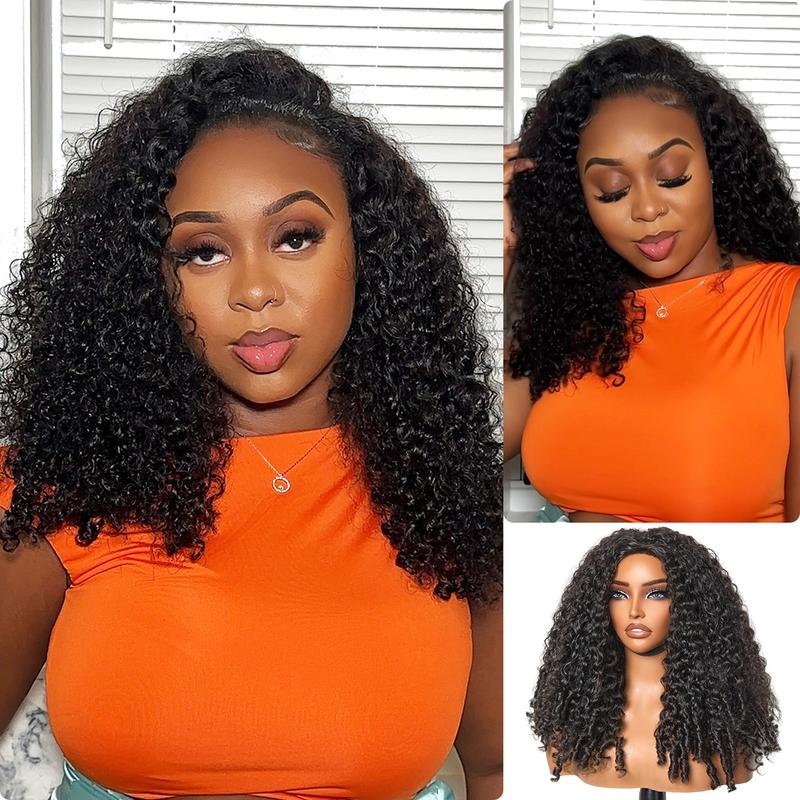 Burmese Curly Half Wig Glueless Blending Braids Human Hair Natural Volume Seamless Blend Realistic Hairline Adjustable Fit 18 22 Inch