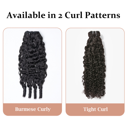 Burmese Curly | 100% Human Hair Bundles | 14-26 Inches 10A Grade Brazilian Virgin Bundles 100% Human Hair Natural Color