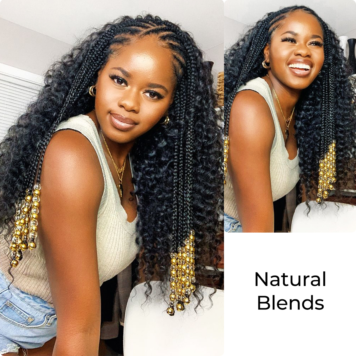 Burmese Curly Half Wig Glueless Blending Braids Human Hair Natural Volume Seamless Blend Realistic Hairline Adjustable Fit 18 22 Inch