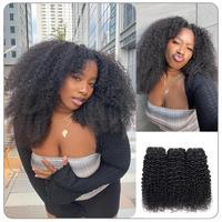 Kinky Curly Hair Bundles | 12–28 Inch Human Hair | Natural Black #1B | Tight, Springy Curls